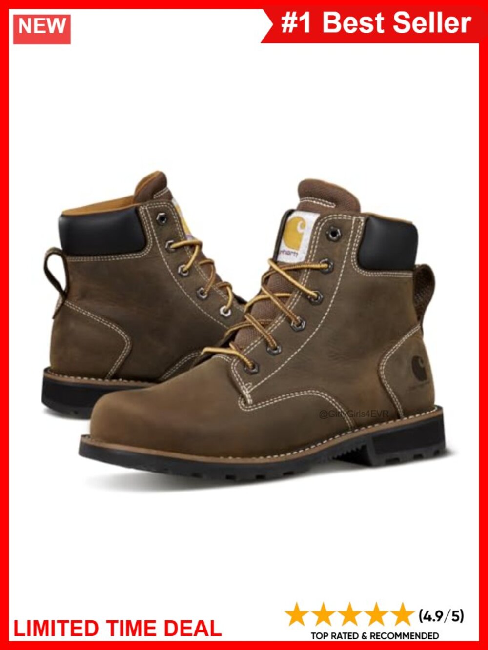 Carhartt Women's Frontier 6" Water Resistant Steel Toe Work Boot Safety Footwear